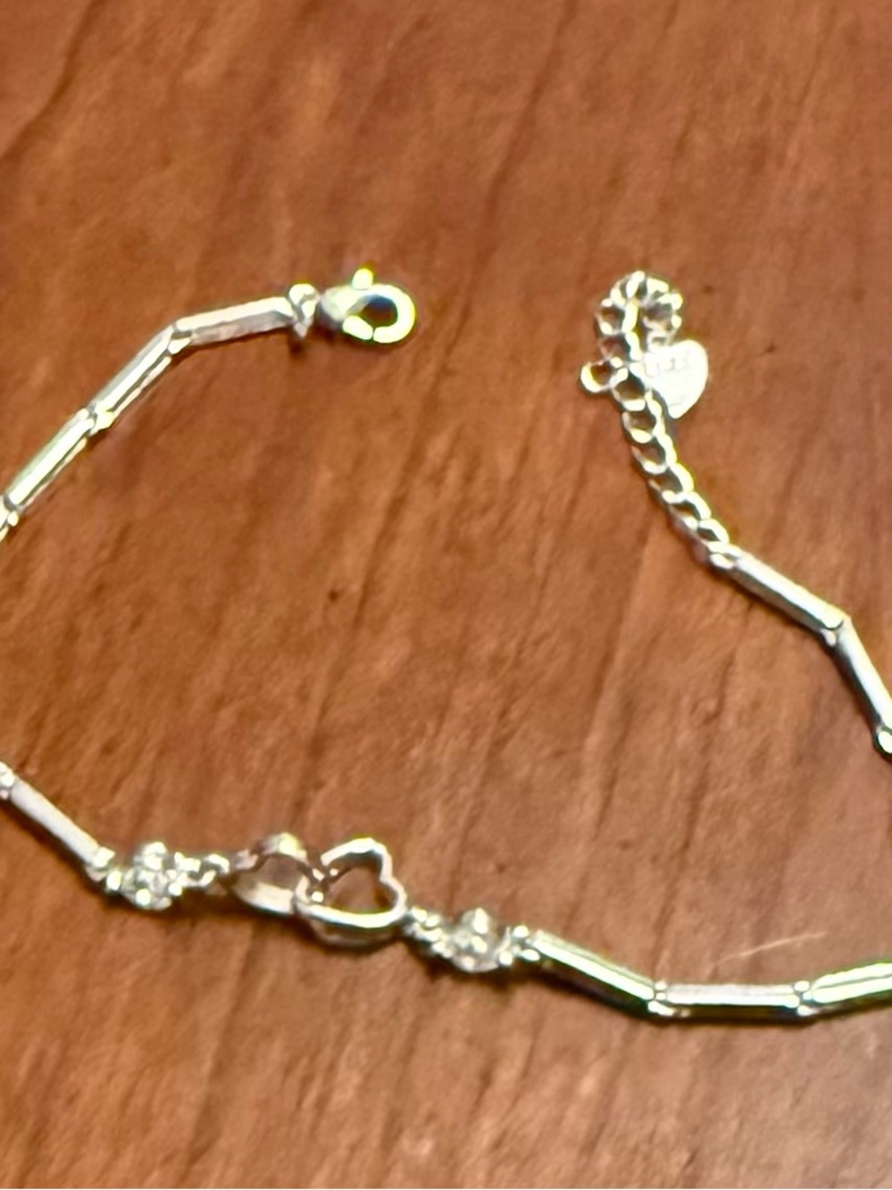 925 Sterling Silver Heart Link Bracelet - Women Jewelry